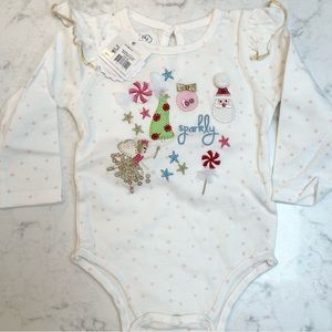 Mud-pie mudpie girls Christmas onesie 3-6M